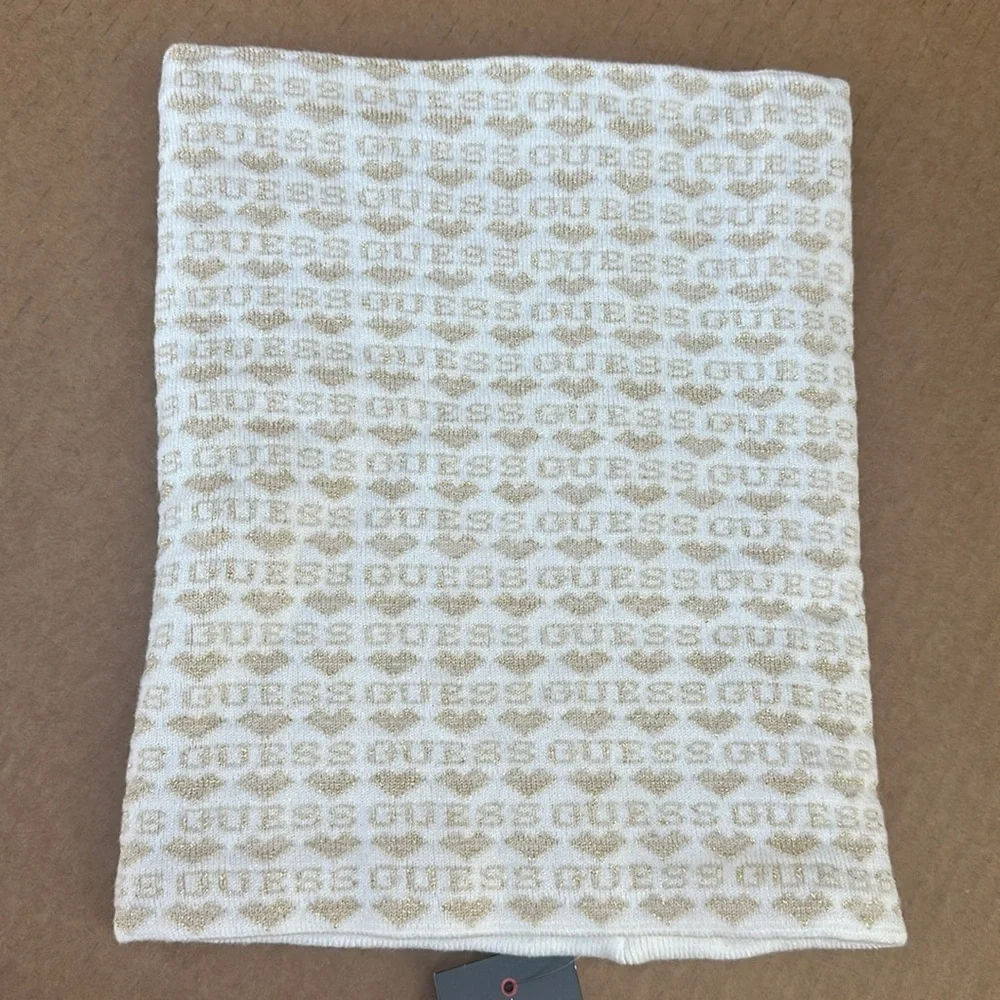 New Guess Blue and White Patterned Scarf